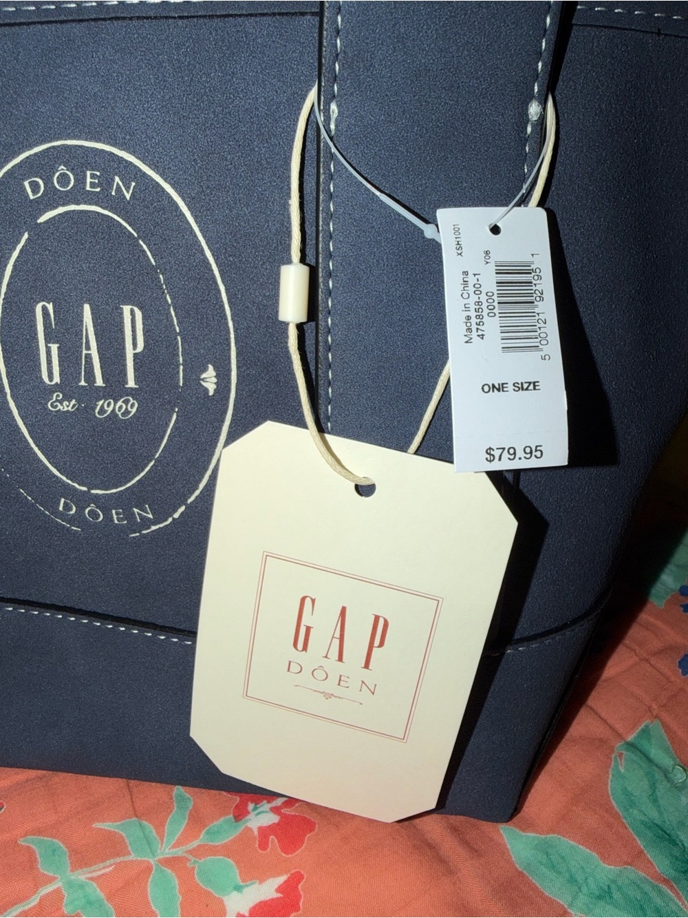 Gap × DÔEN Vegan Suede Mini Tote Bag - Navy Blue - Picture 2 of 12